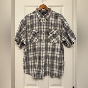 Harley-Davidson Black & White Plaid Button-Down Shirt – Men’s XXL
